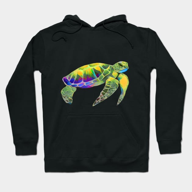 Green & Yellow Sea Turtle Hoodie by RockettGraph1cs